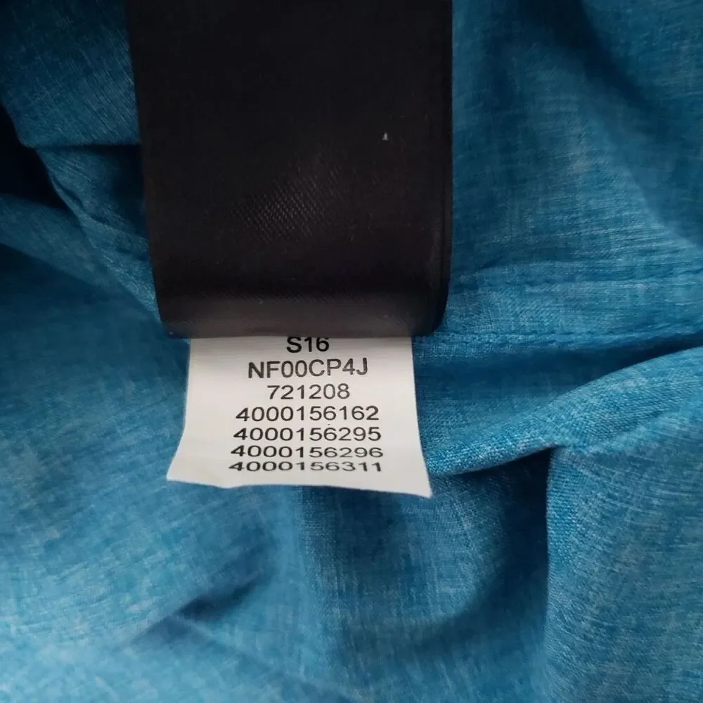 The North Face Mens Large Blue Short Sleeve Button Down Hiking Shirt Outdoor